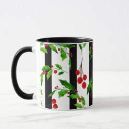 Weihnachtsfeiertage Wasserfarbe Holly Floral Muste Tasse