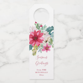 Weihnachtsfeiertage Wasserfarben Blume Flaschenanhänger