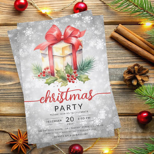 Weihnachtsfeiertage Wasserfarbenfirma Schneesilber Einladung