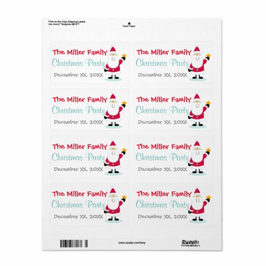 Weihnachtsfeiertage Wasserflaschen Labels (Vorne)