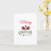 Weihnachtsfeiertage Weihnachtsmannmützen Faltkarte Karte (Gelbe Blume)