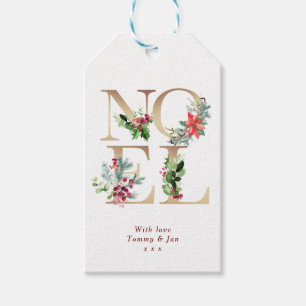 Weihnachtsfeiertage Winterflorale Weihnachten Geschenkanhänger