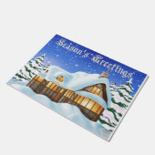 Weihnachtsfeiertage Winterlandschaft Fußmatte (Schrägansicht)