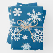 Weihnachtsfeiertage Winterschneeflockenmuster Weih Geschenkpapier Set (Beispiel)