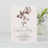 Weihnachtsfeiertage Wintertier Einladung (Stehend Vorderseite)