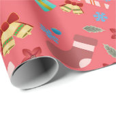 Weihnachtsfeiertage - Wrapping Paper - Rot Geschenkpapier (Rolleneckpunkt)
