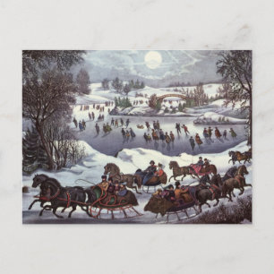 Weihnachtsfeiertage, Zentralpark im Winter Feiertagspostkarte
