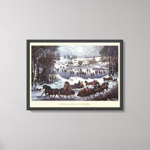 Weihnachtsfeiertage, Zentralpark im Winter Leinwanddruck