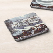 Weihnachtsfeiertage, Zentralpark im Winter Untersetzer (Linke Seite)