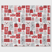 Weihnachtsfeiertagen Feierliche Rot Silber Moderne Geschenkpapier (Flach)