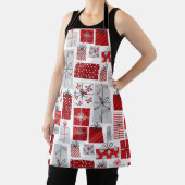 Weihnachtsfeiertagen Feierliche Rot Silber Moderne Schürze (InSitu)
