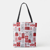 Weihnachtsfeiertagen Feierliche Rot Silber Moderne Tasche (Rückseite)