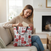 Weihnachtsfeiertagen Feierliche Rot Silber Moderne Tasche