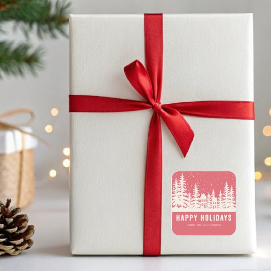 Weihnachtsfeiertagen im Winter Quadratischer Aufkleber