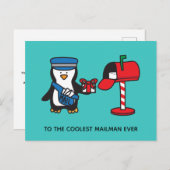 Weihnachtsfeiertagmailman-Post-Dame Postkarte (Vorne/Hinten)