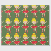 Weihnachtsfeiertags-Ballerina Geschenkpapier (Flach)