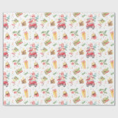 Weihnachtsfeiertags-bunter LKW scherzt erwachsenes Geschenkpapier (Flach)