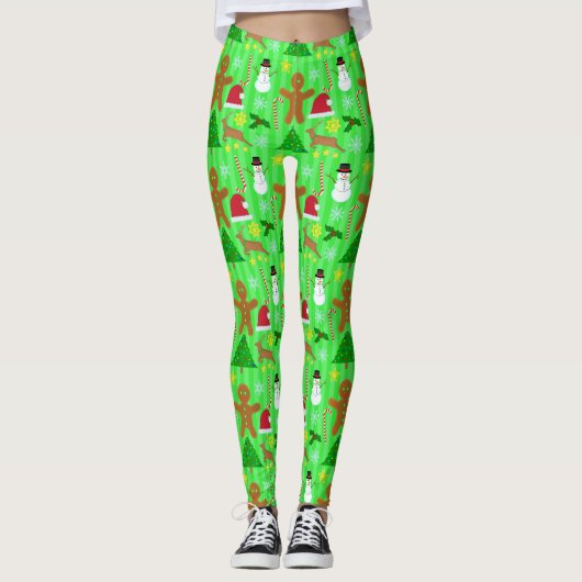 Weihnachtsfeiertags-Collagen-hässliches Leggings (Vorderseite)