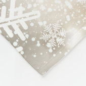 Weihnachtsfeiertags-elegante Schneeflocke Fleecedecke (Ecke)