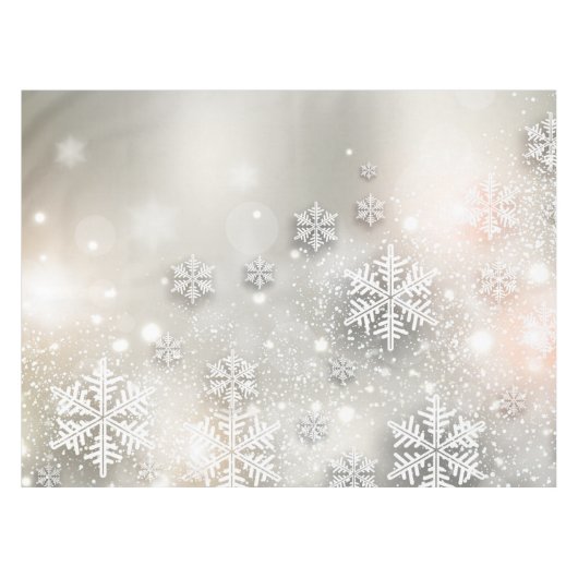 Weihnachtsfeiertags-elegante Schneeflocke Tischdecke (Vorderseite (Horizontal))