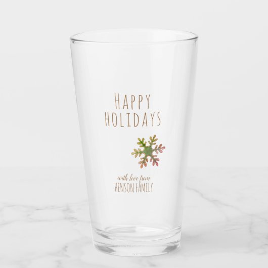 Weihnachtsfeiertags-festliche Schneeflocke Glas (Vorderseite)