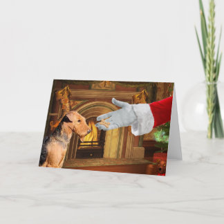 Weihnachtsfeiertags-Karte Airedales Terrier Feiertagskarte