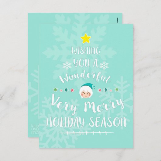 Weihnachtsfeiertags-Karte - Weihnachtsbaum Feiertagspostkarte (Vorne/Hinten)