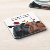 Weihnachtsfeiertags-Kühe in der Getränkeuntersetzer (Linke Seite)