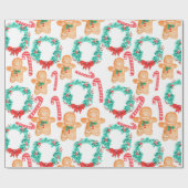 Weihnachtsfeiertags-Lebkuchen-Packpapier Geschenkpapier (Flach)