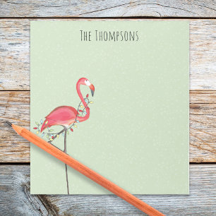 Weihnachtsfeiertags-Lichterkette Rosa Flamingo Süß Notizblock