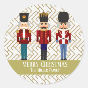 Weihnachtsfeiertags-Nussknacker-Trio Runder Aufkleber