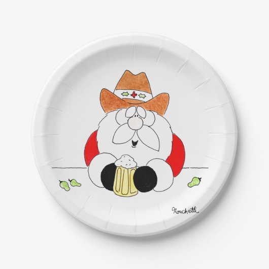 Weihnachtsfeiertags-Papier-Teller Texas Sankt Pappteller (Vorderseite)