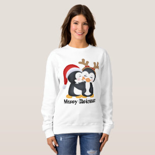 Weihnachtsfeiertags-Pinguine küssend, addieren Si Sweatshirt