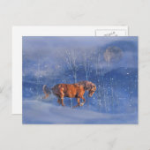 Weihnachtsfeiertags-Postkarten-laufendes Pferd im Feiertagspostkarte (Vorne/Hinten)