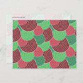 Weihnachtsfeiertags-rotes Grün-Spiralen-Muster Feiertagspostkarte (Vorne/Hinten)