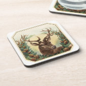 Weihnachtsfeiertags-Rotwild sträuben sich Untersetzer (Linke Seite)