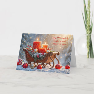 Weihnachtsfeiertags-Schlitten für Neffe und Nichte Karte