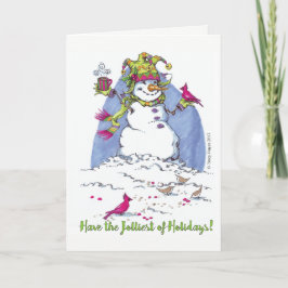 Weihnachtsfeiertags-Schneemann-Grußkarte Feiertagskarte