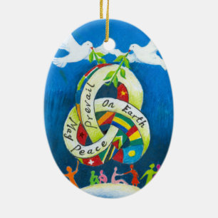 Weihnachtsfeiertags-Verzierung - Weltfrieden Keramik Ornament