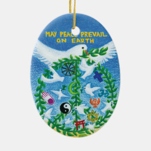 Weihnachtsfeiertags-Verzierung - Weltfrieden Keramik Ornament