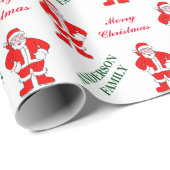 Weihnachtsfeiertags-Weihnachtsmann-Monogramm Geschenkpapier (Rolleneckpunkt)