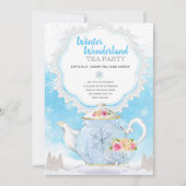 Weihnachtsfeiertags-Winter-Märchenland-Tee-Party Einladung (Vorderseite)
