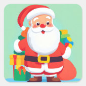 Weihnachtsfeiertagsaufkleber des Weihnachtsmanns Quadratischer Aufkleber (Vorderseite)