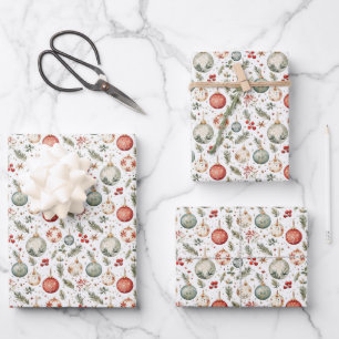 Weihnachtsfeiertagsdekorationen Antik Vintage Boho Geschenkpapier Set