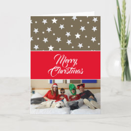 Weihnachtsfeiertagsfamilie Foto Red Feiertagskarte