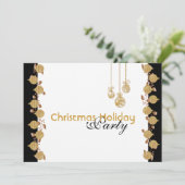 Weihnachtsfeiertagsgeschmack Gold Einladung (Stehend Vorderseite)
