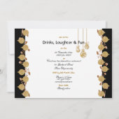 Weihnachtsfeiertagsgeschmack Gold Einladung (Rückseite)