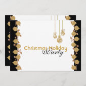 Weihnachtsfeiertagsgeschmack Gold Einladung (Vorne/Hinten)