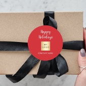 Weihnachtsfeiertagsrotes Firmenlogo Runder Aufkleber