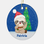 Weihnachtsfeige mit Namensaufschrift Keramik Ornament (Links)